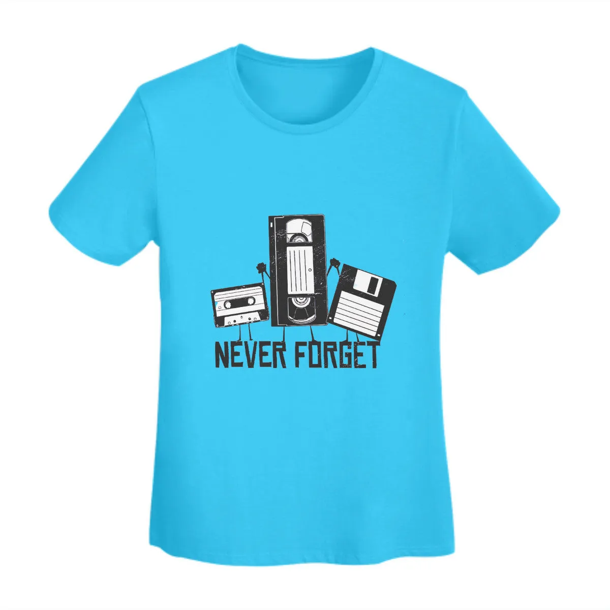 Never Forget Cassette, VHS, Floppy Disk Women's Basic T-Shirt