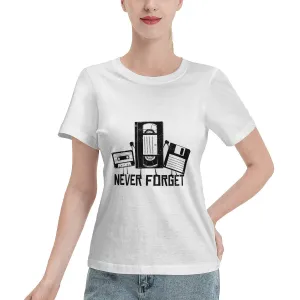 Never Forget Cassette, VHS, Floppy Disk Women's Basic T-Shirt