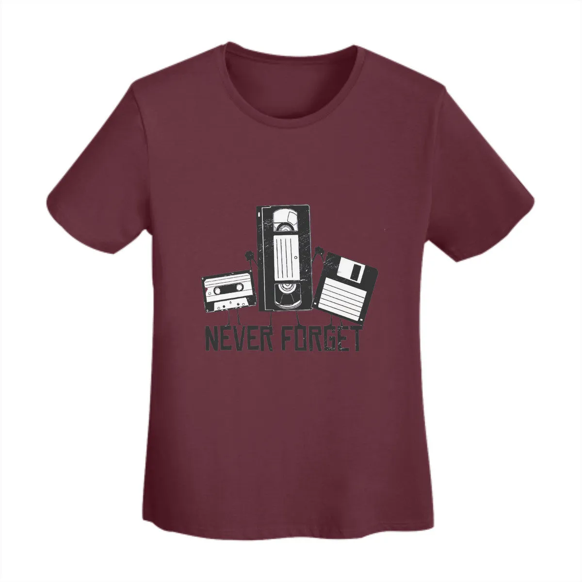 Never Forget Cassette, VHS, Floppy Disk Women's Basic T-Shirt
