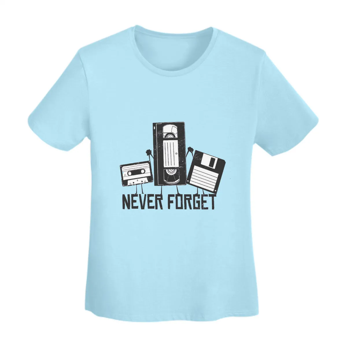 Never Forget Cassette, VHS, Floppy Disk Women's Basic T-Shirt
