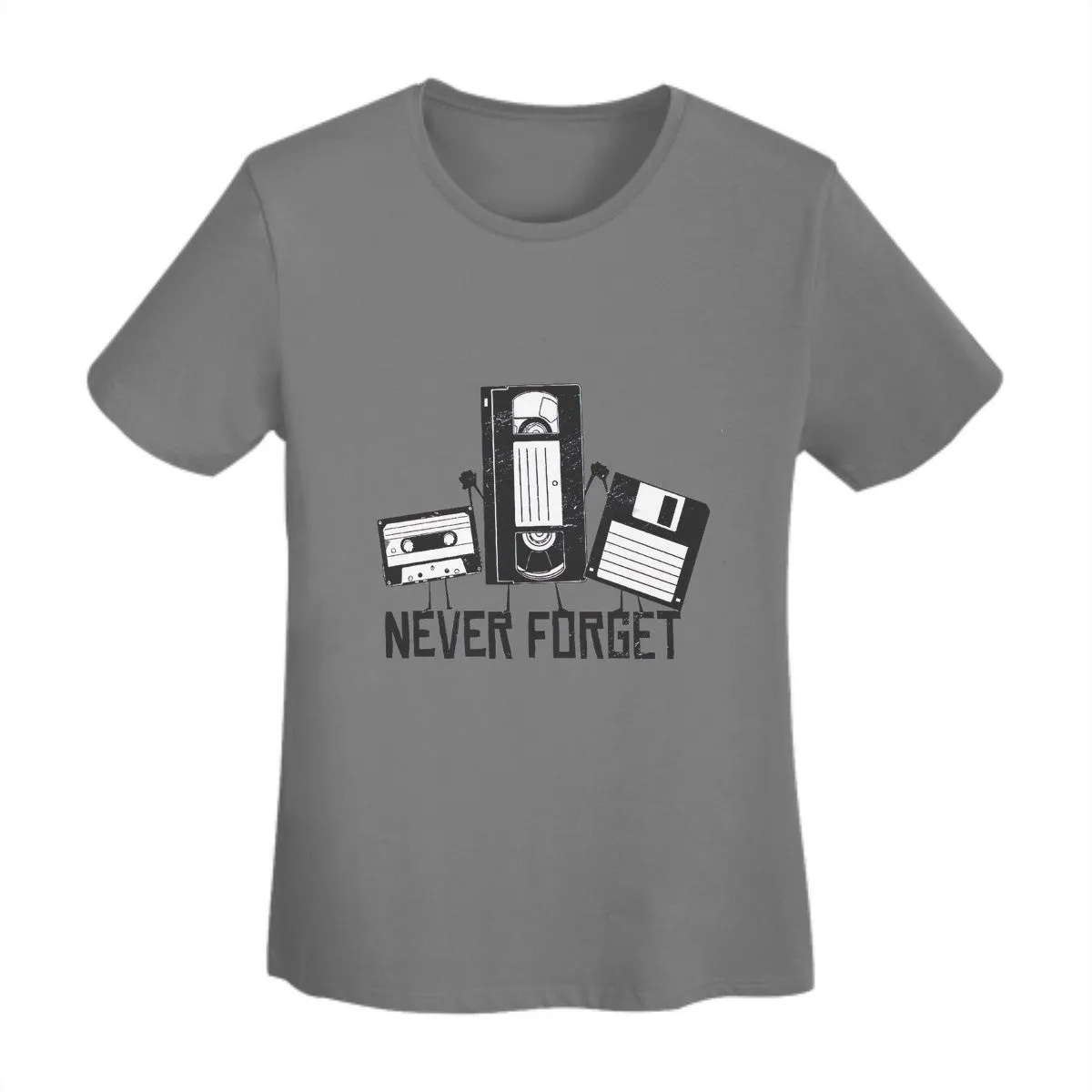 Never Forget Cassette, VHS, Floppy Disk Women's Basic T-Shirt