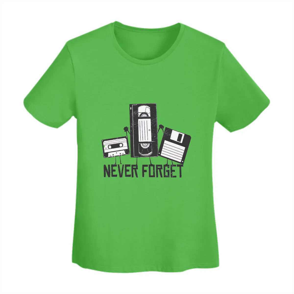 Never Forget Cassette, VHS, Floppy Disk Women's Basic T-Shirt