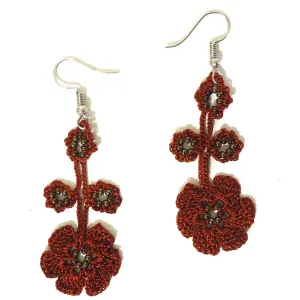 Pansy Earrings - Marsala