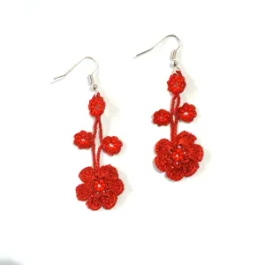 Pansy Earrings - Red