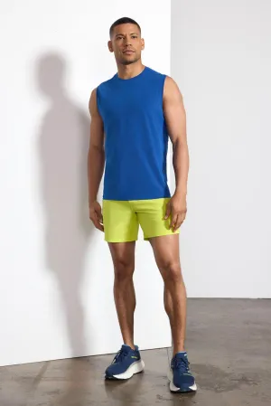 Performance Knit Tank with Mesh Panel - Blue Quartz