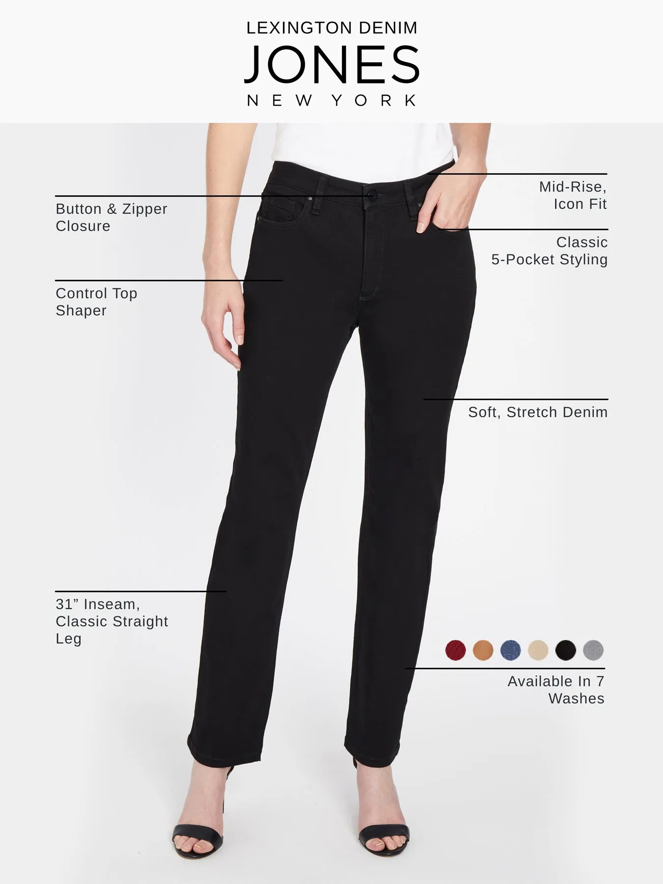 Petite Lexington Straight Leg Jeans, Slater Wash