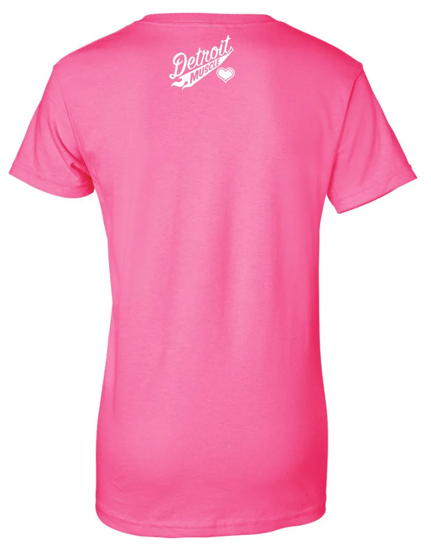 Pink T, Script Heart Back