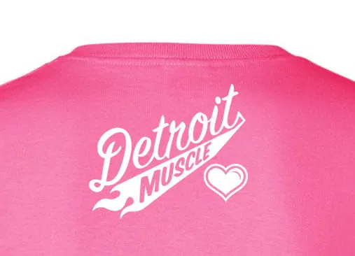 Pink T, Script Heart Back
