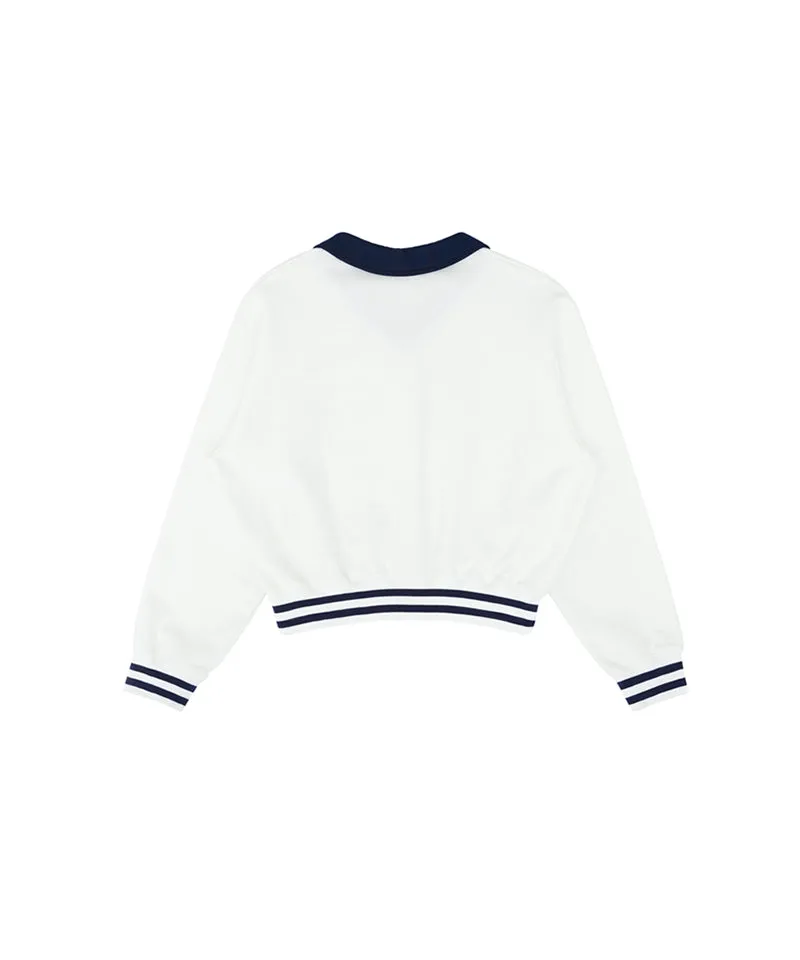 PIV'VEE Sports Emoji V-Neck Sweatshirt - Cloud White