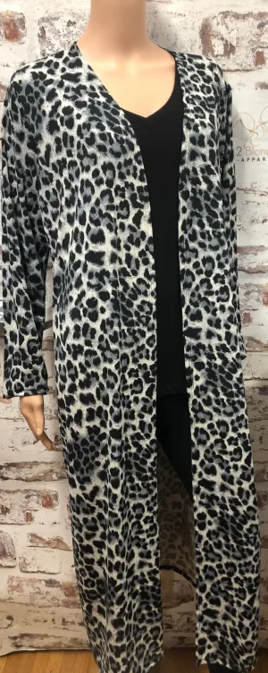 Plus Gray Animal Print Cardigan
