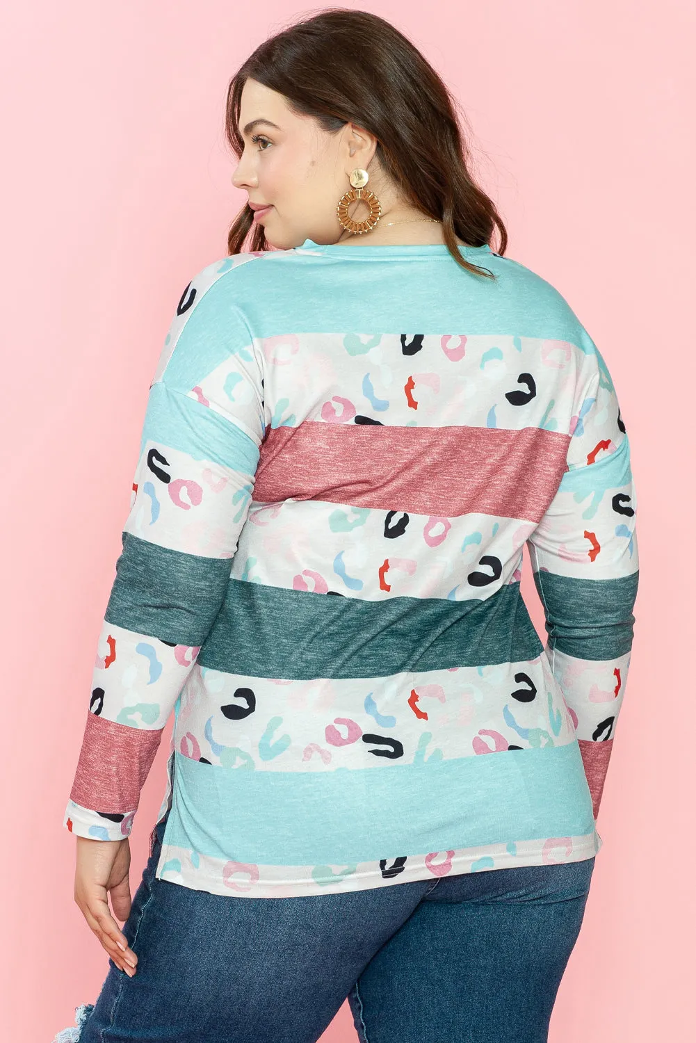 Plus Size Colorblock Pullover Top