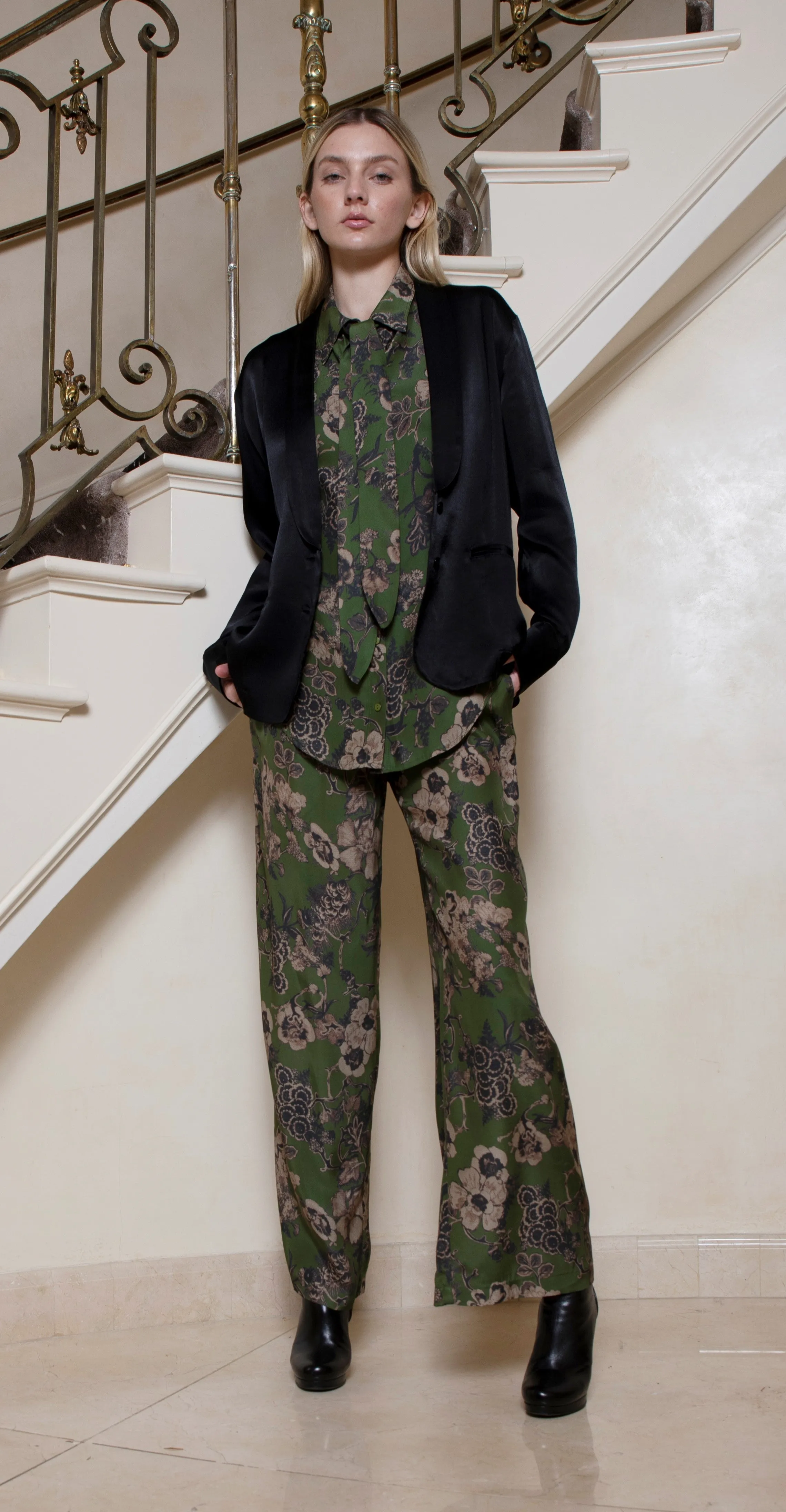Printed LA Loose Shirt Black Victorian