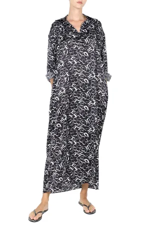 Printed Silk Satin Polo Dress