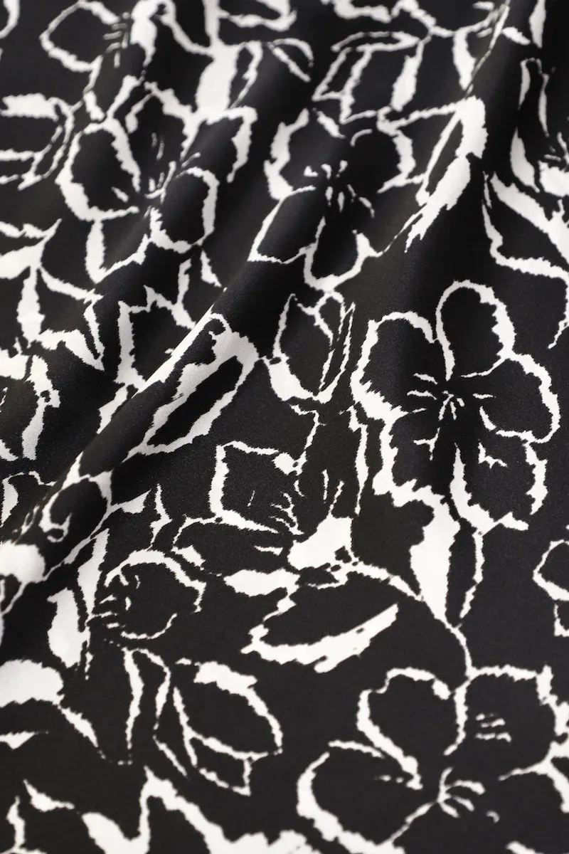 Printed Silk Satin Polo Dress