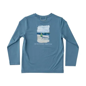 PRO PERFORMANCE FISHING LONG SLEEVE TSHIRT- PROVINCIAL BLUE