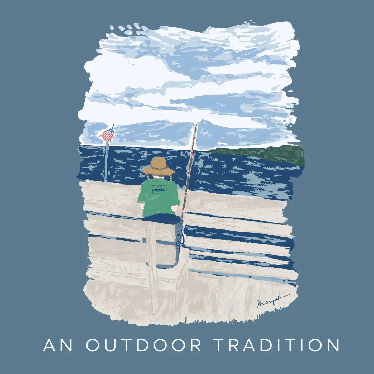 PRO PERFORMANCE FISHING LONG SLEEVE TSHIRT- PROVINCIAL BLUE
