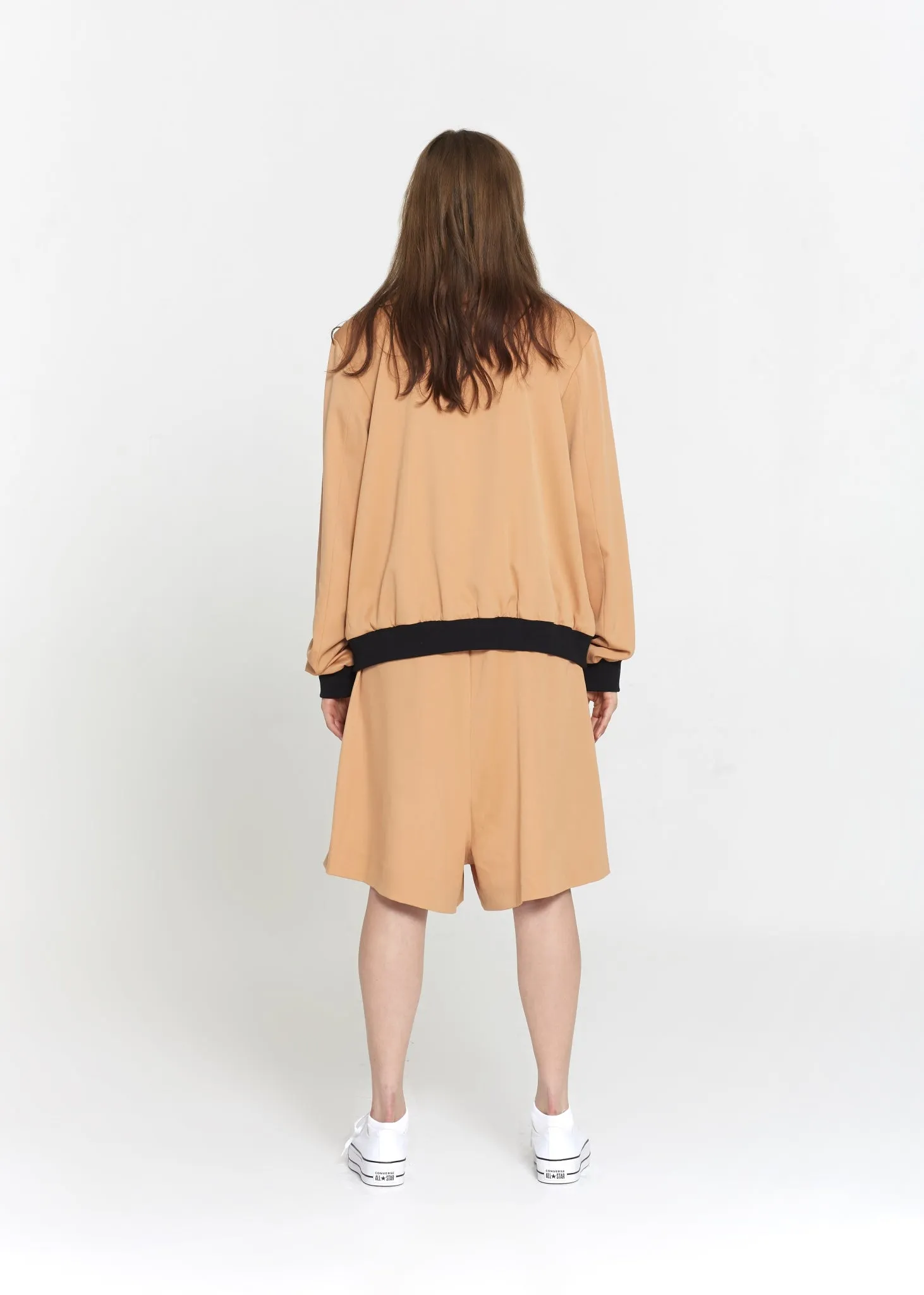 "The Limited Edition Super 150 Wool Bomber" in Peach