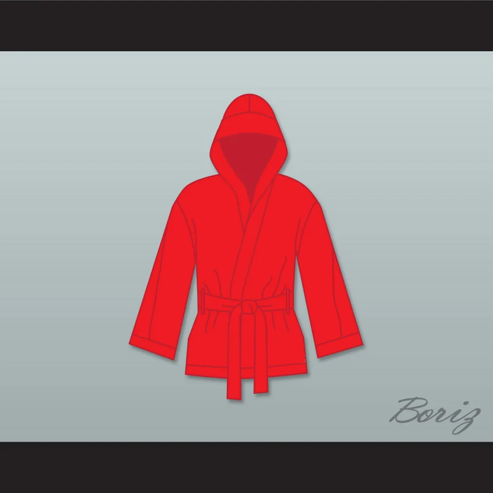 Ray 'Boom Boom' Mancini Red Satin Half Boxing Robe with Hood