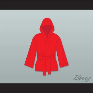 Ray 'Boom Boom' Mancini Red Satin Half Boxing Robe with Hood