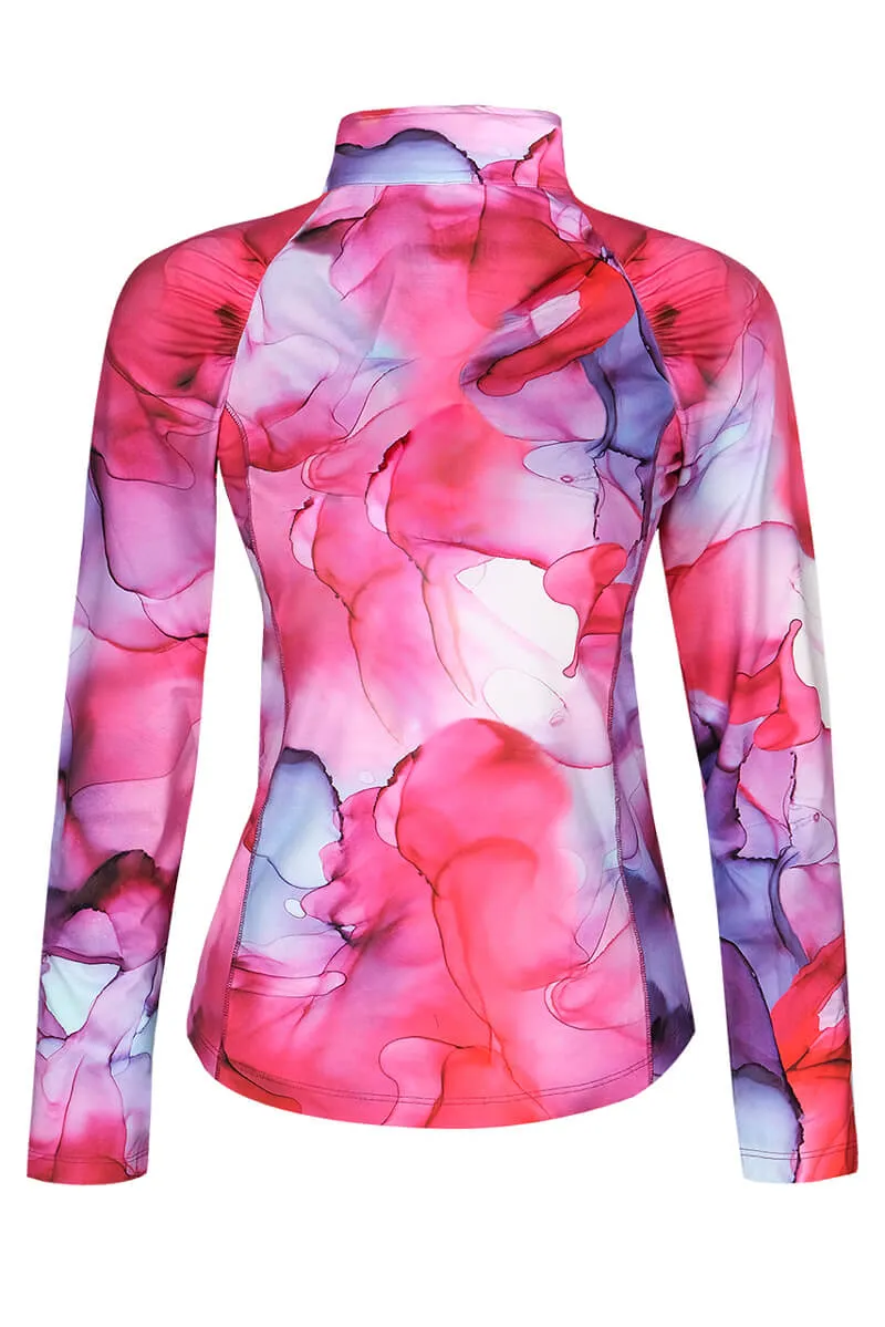 Red and Purple Watercolor Top