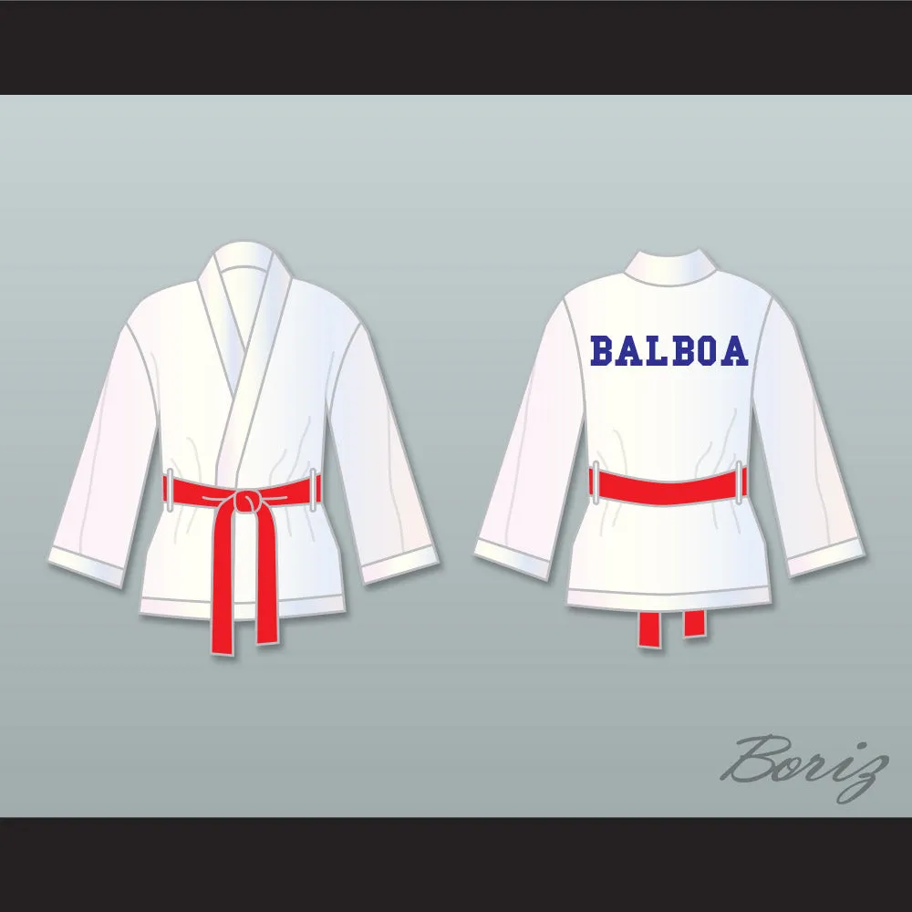 Rocky Balboa White Satin Half Boxing Robe
