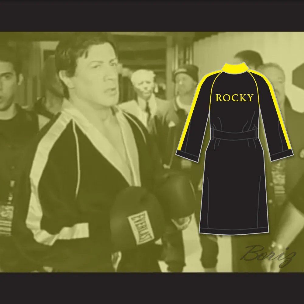 Rocky VI Black Satin Full Boxing Robe