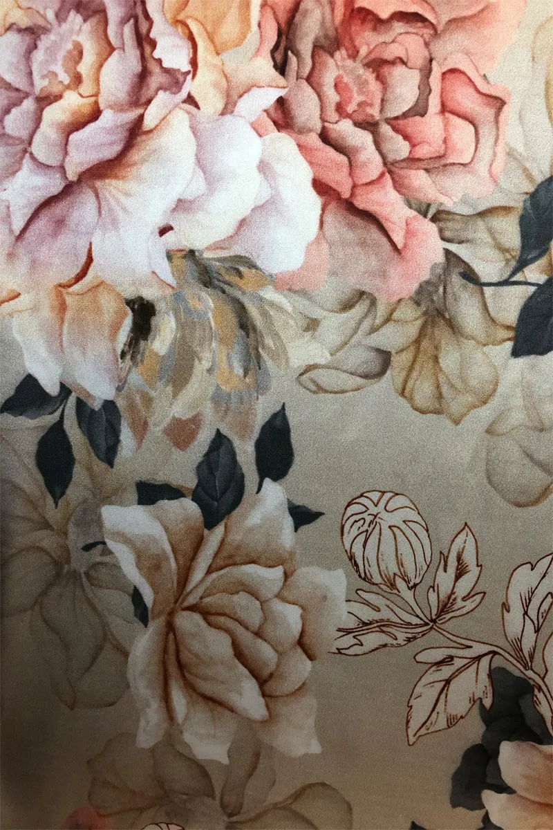 Romantic Light Rose Silk Modern Kimono
