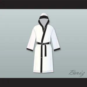 Rubin 'Hurricane' Carter White Satin Full Boxing Robe with Hood