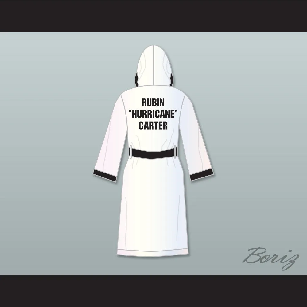 Rubin 'Hurricane' Carter White Satin Full Boxing Robe with Hood