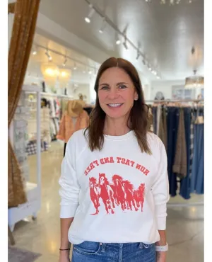Run Fast and Free Sweatshirt Ivory