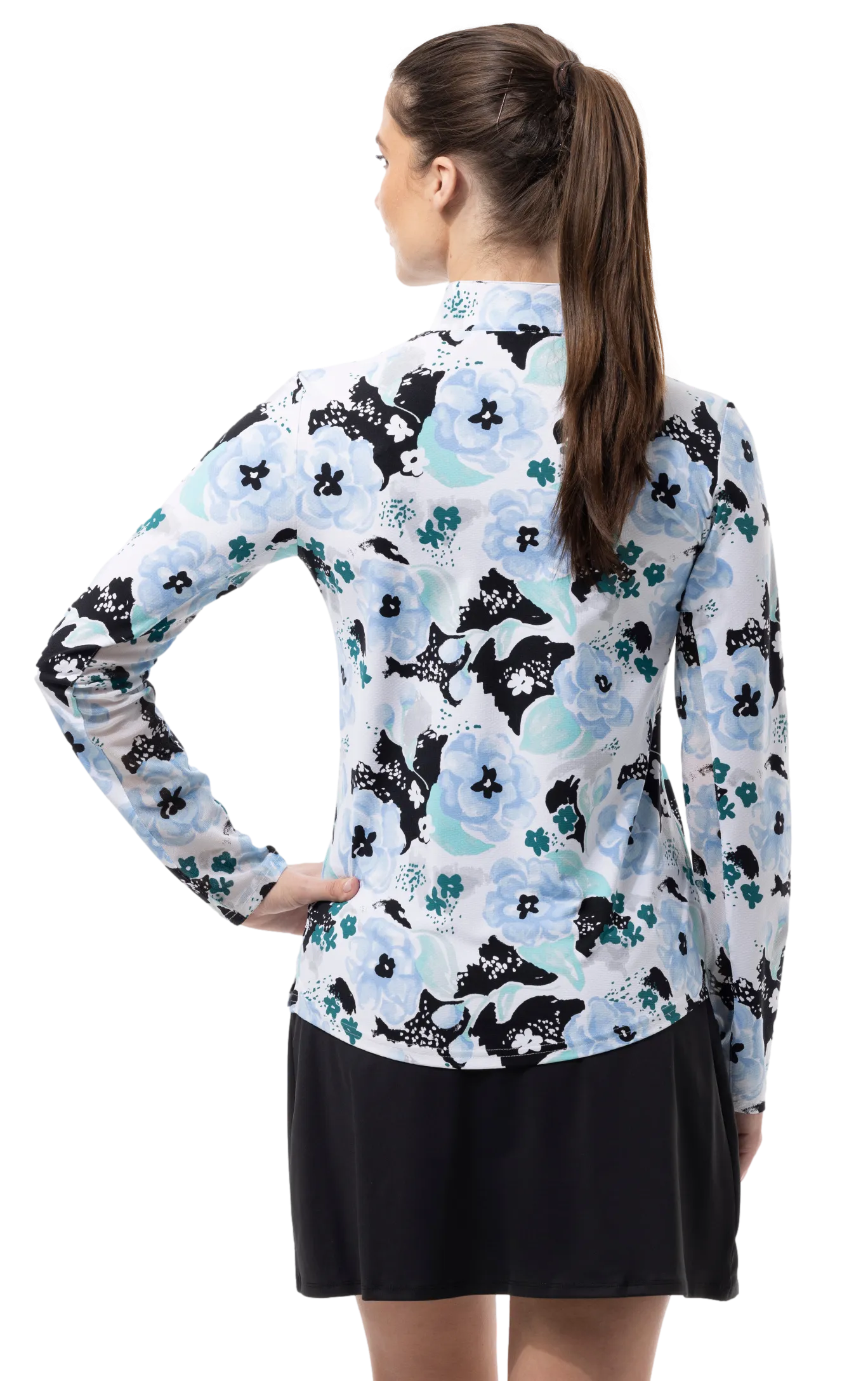 SanSoleil SolTek Lux L/S Mock Camellia Blue  | SPF 50