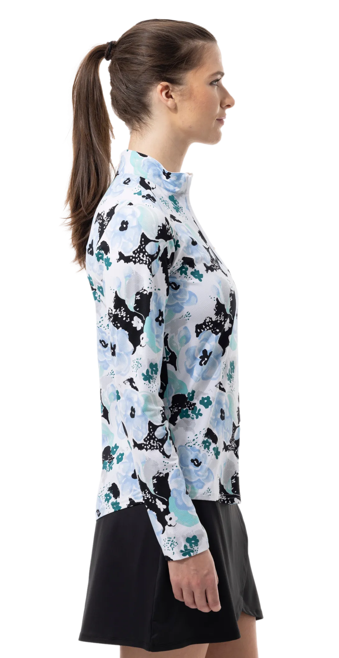 SanSoleil SolTek Lux L/S Mock Camellia Blue  | SPF 50