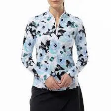 SanSoleil SolTek Lux L/S Mock Camellia Blue  | SPF 50