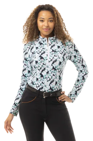 SanSoleil   SolTek  Lux L/S  Print Mock 900621- LUCKY CHARM