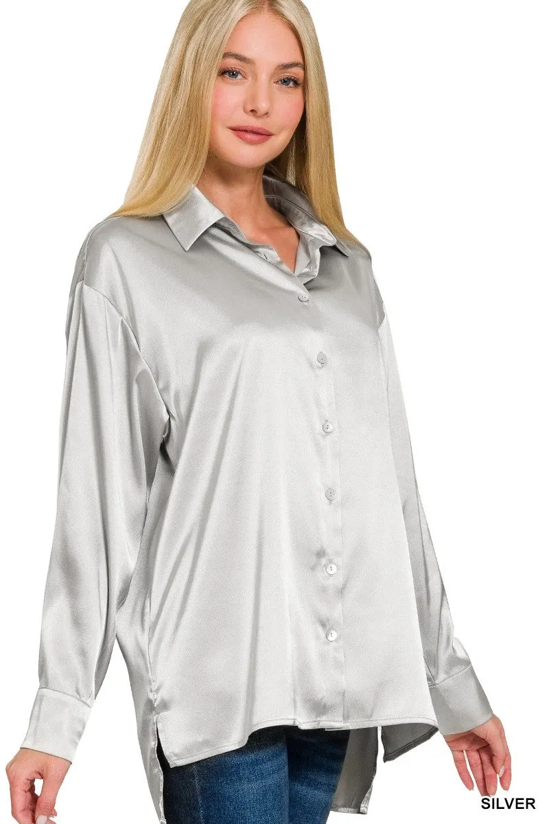 Satin Button Down Shirts - Fall
