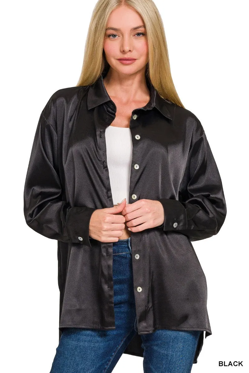 Satin Button Down Shirts - Fall
