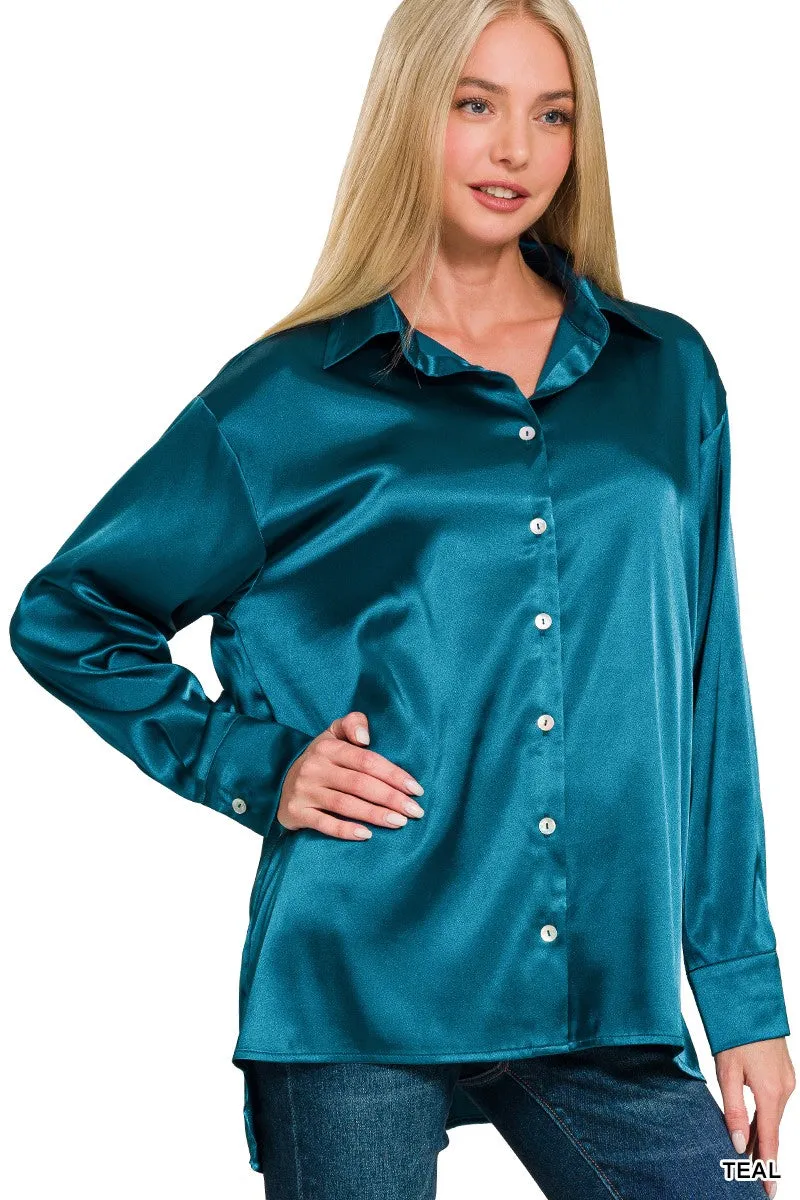 Satin Button Down Shirts - Fall