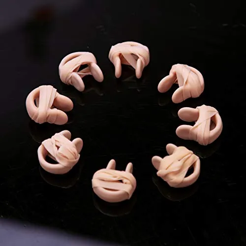 SAVITA Silica Gel Swimming Nose Clip Waterproof Nose Protector with Soft Elastic String for Kids and Adults, Beige(8 Pack)