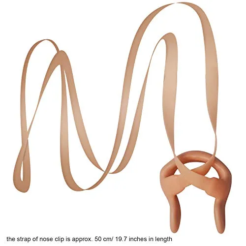 SAVITA Silica Gel Swimming Nose Clip Waterproof Nose Protector with Soft Elastic String for Kids and Adults, Beige(8 Pack)