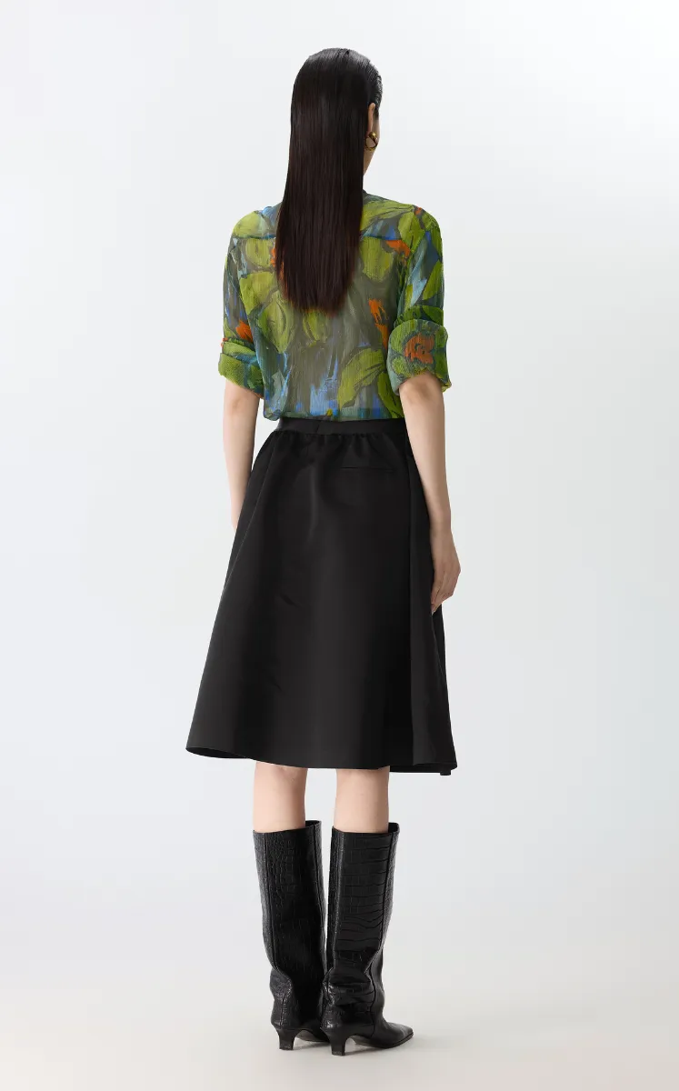 Shirt / JNBY Hand-Painted Floral Silk Shirt