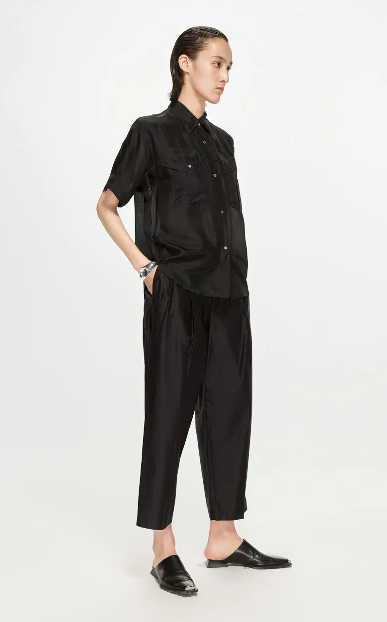Shirt / JNBY Solid Loose Fit  Silk Shirt(100% mulberry silk)