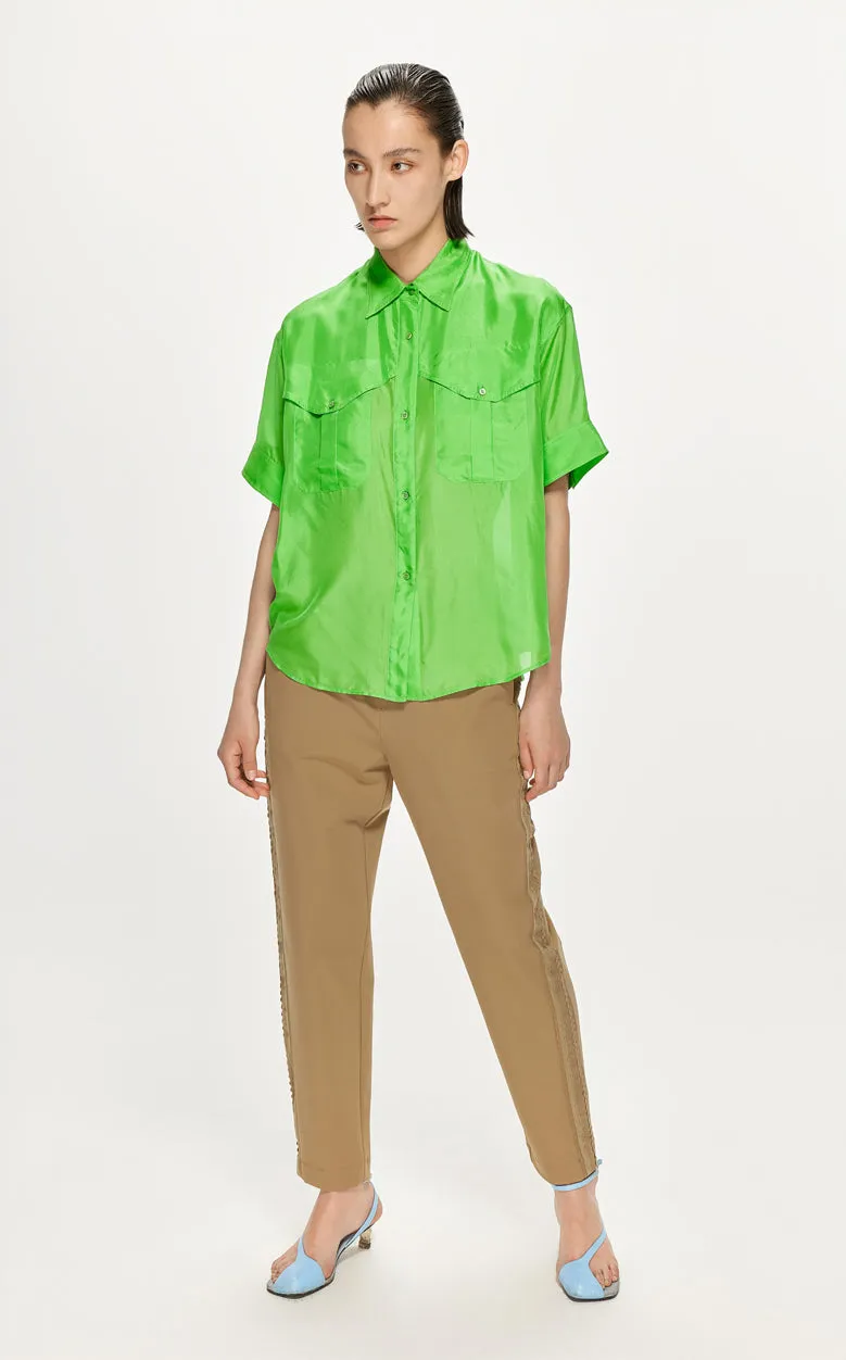 Shirt / JNBY Solid Loose Fit  Silk Shirt(100% mulberry silk)