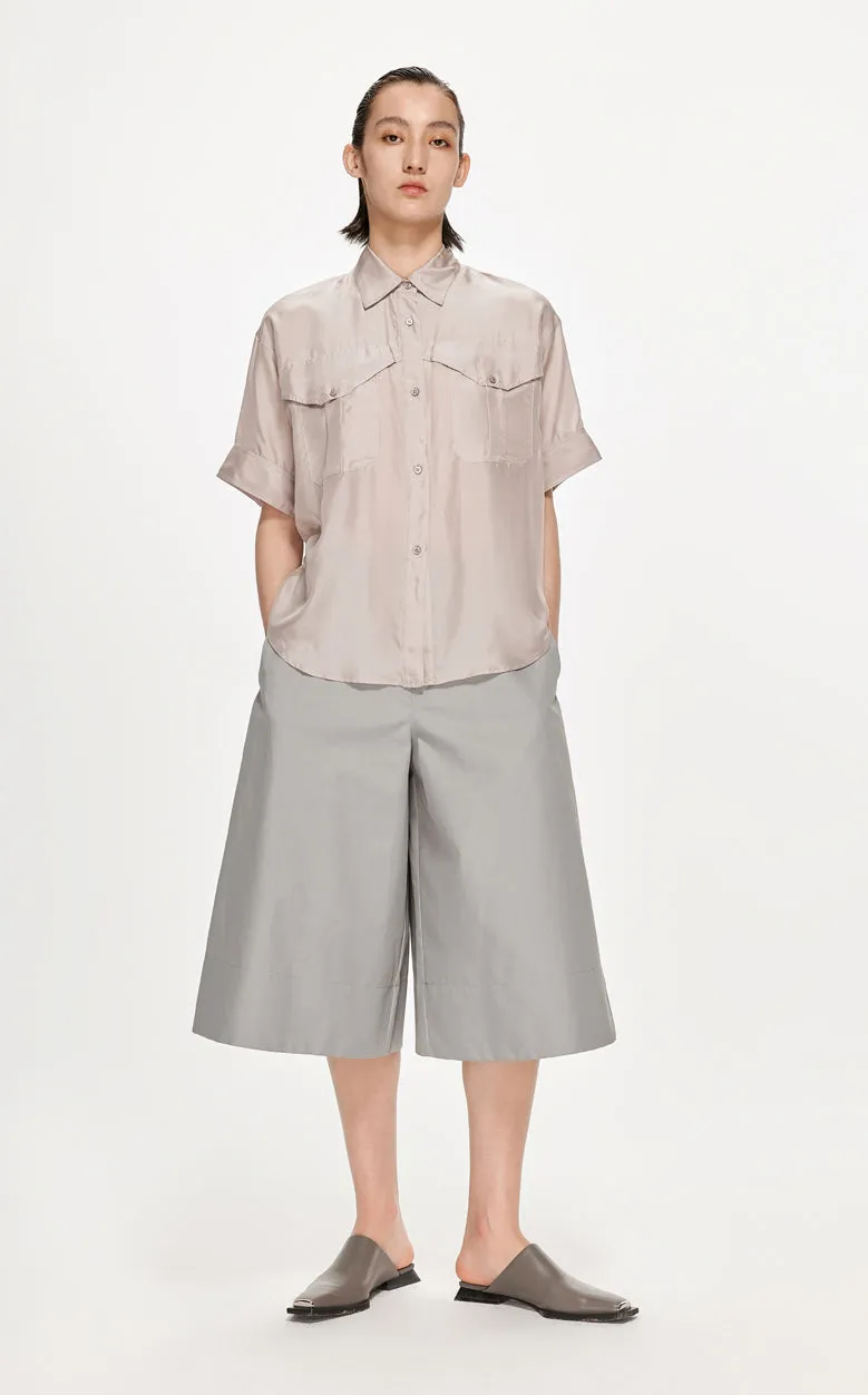 Shirt / JNBY Solid Loose Fit  Silk Shirt(100% mulberry silk)