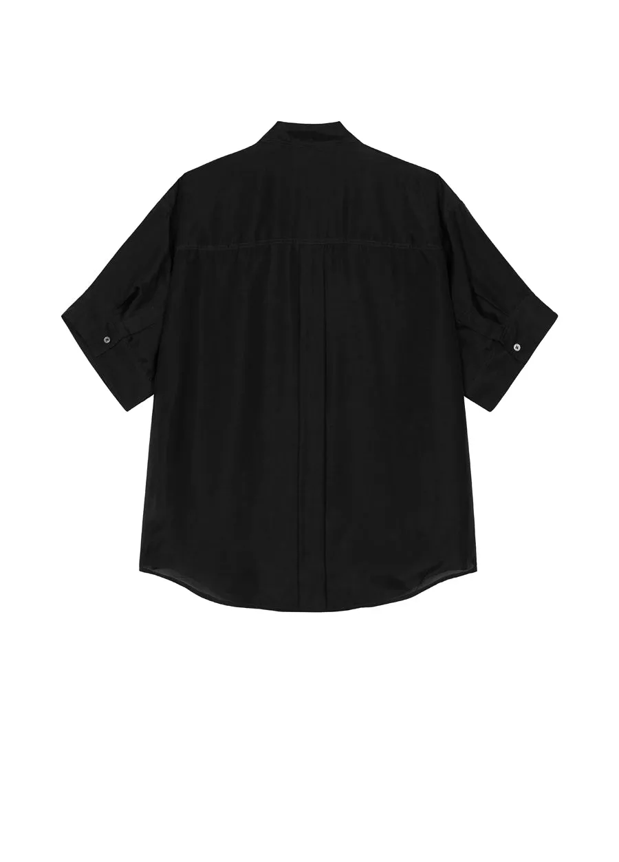 Shirt / JNBY Solid Loose Fit  Silk Shirt(100% mulberry silk)