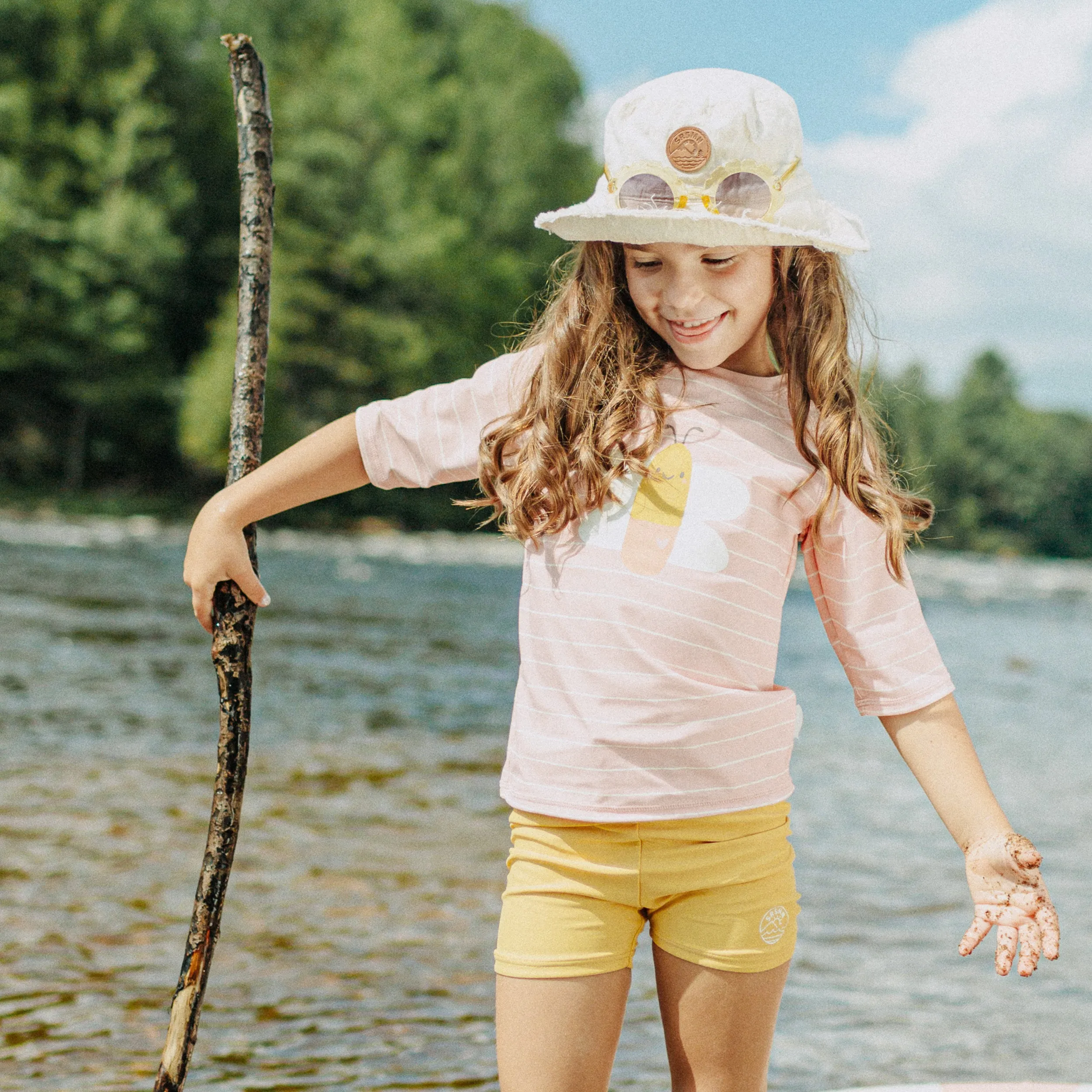 Short de bain jaune court, enfant || Short yellow bathing short, child