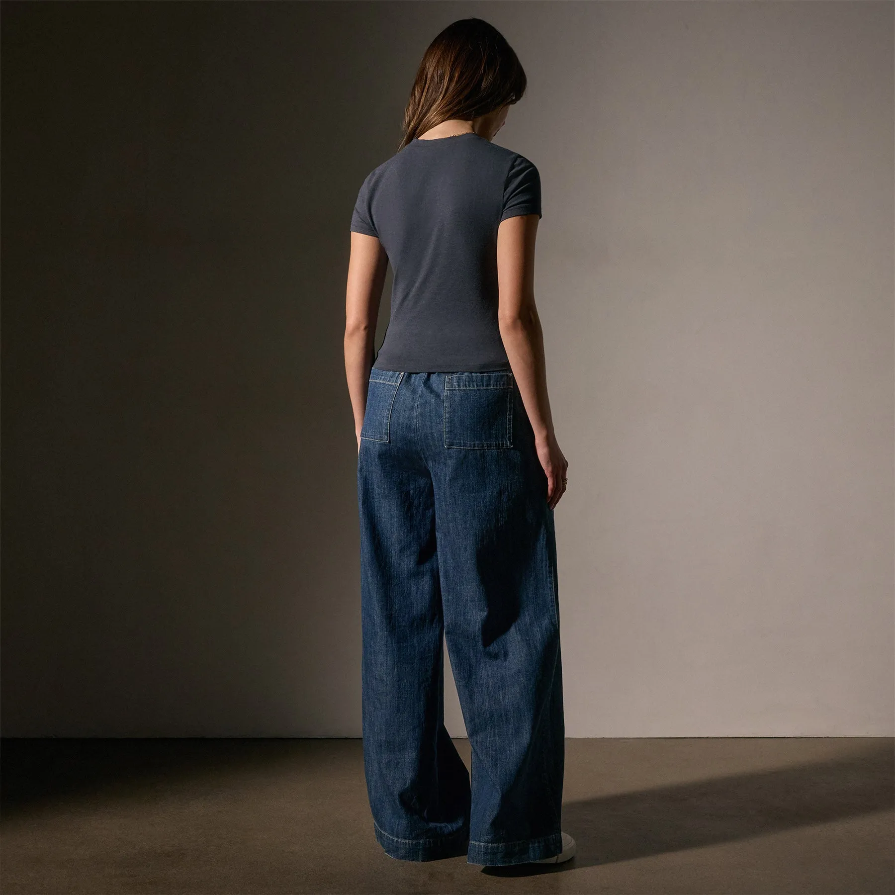 Short Sleeve Cropped Tee - Asphalt