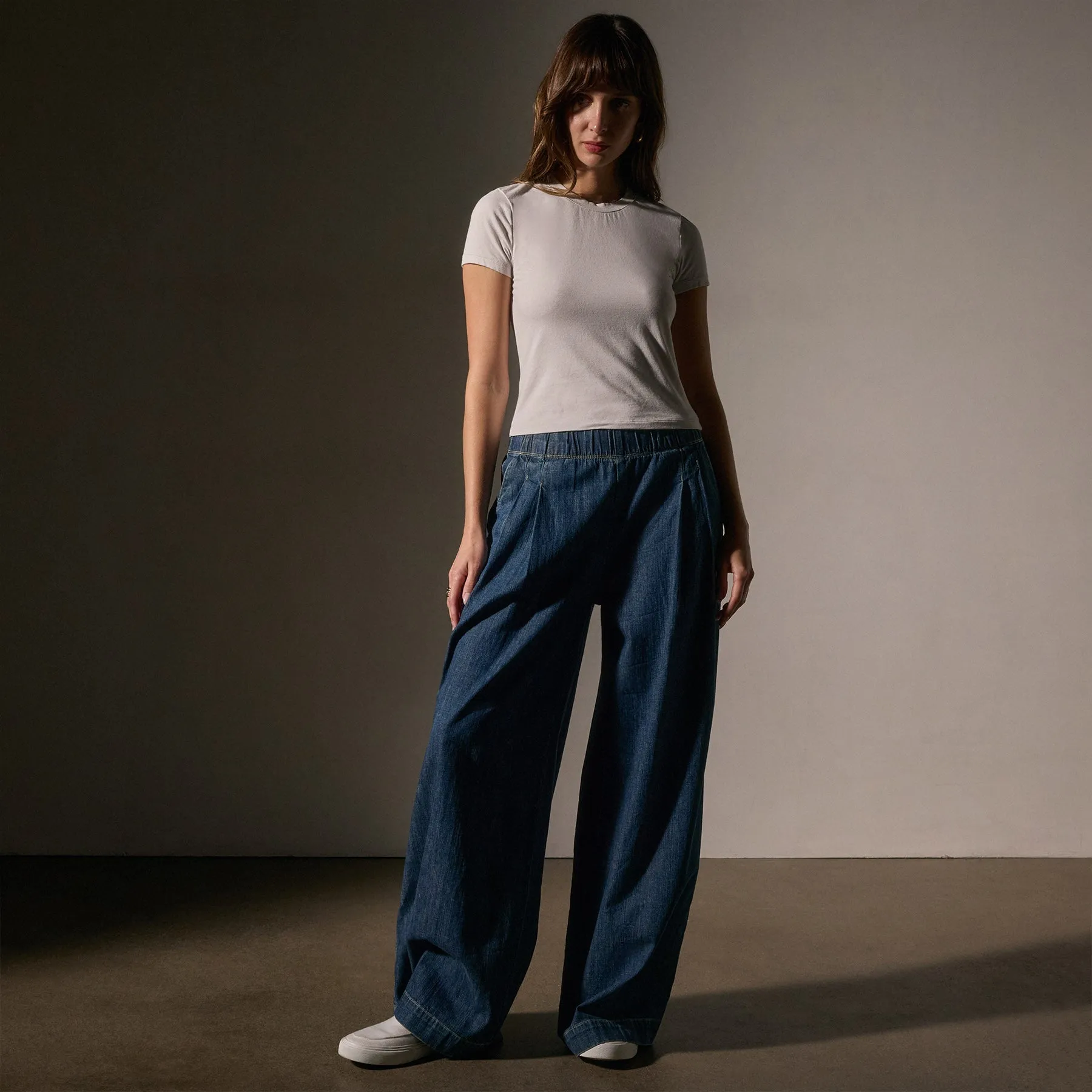 Short Sleeve Cropped Tee - Light Mist