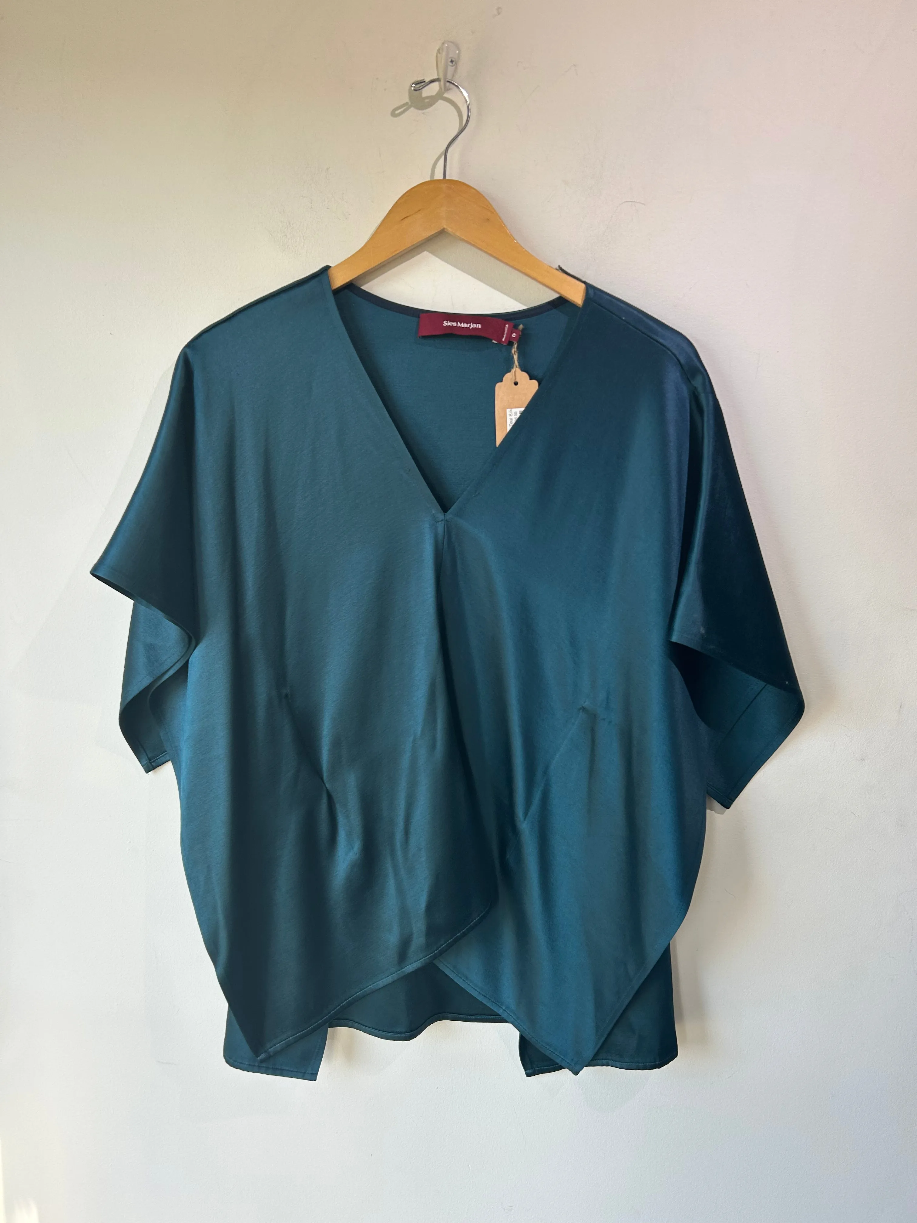 Sies Marjan Teal Silk Top