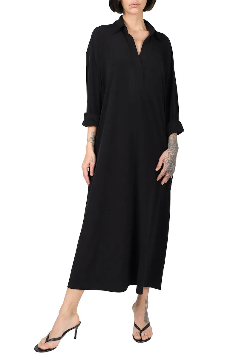 Silk Crepe De Chine Polo Dress