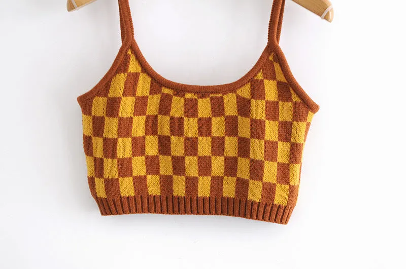 Single-breasted Vest Cardigans Sweaters Outerwear Tank Tops Two-piece Set